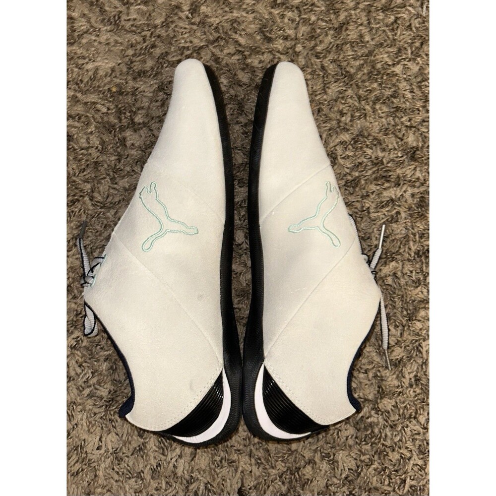 Puma White and Mint Low-Profile Athletic Shoes - Picture 4 of 9